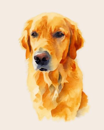 Watercolor portrait of Biscuit, an AI-made example dog